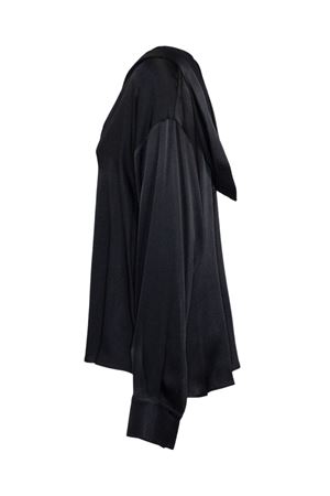 Blusa in seta nera con cappuccio SEMI COUTURE | Y6SM14Y690